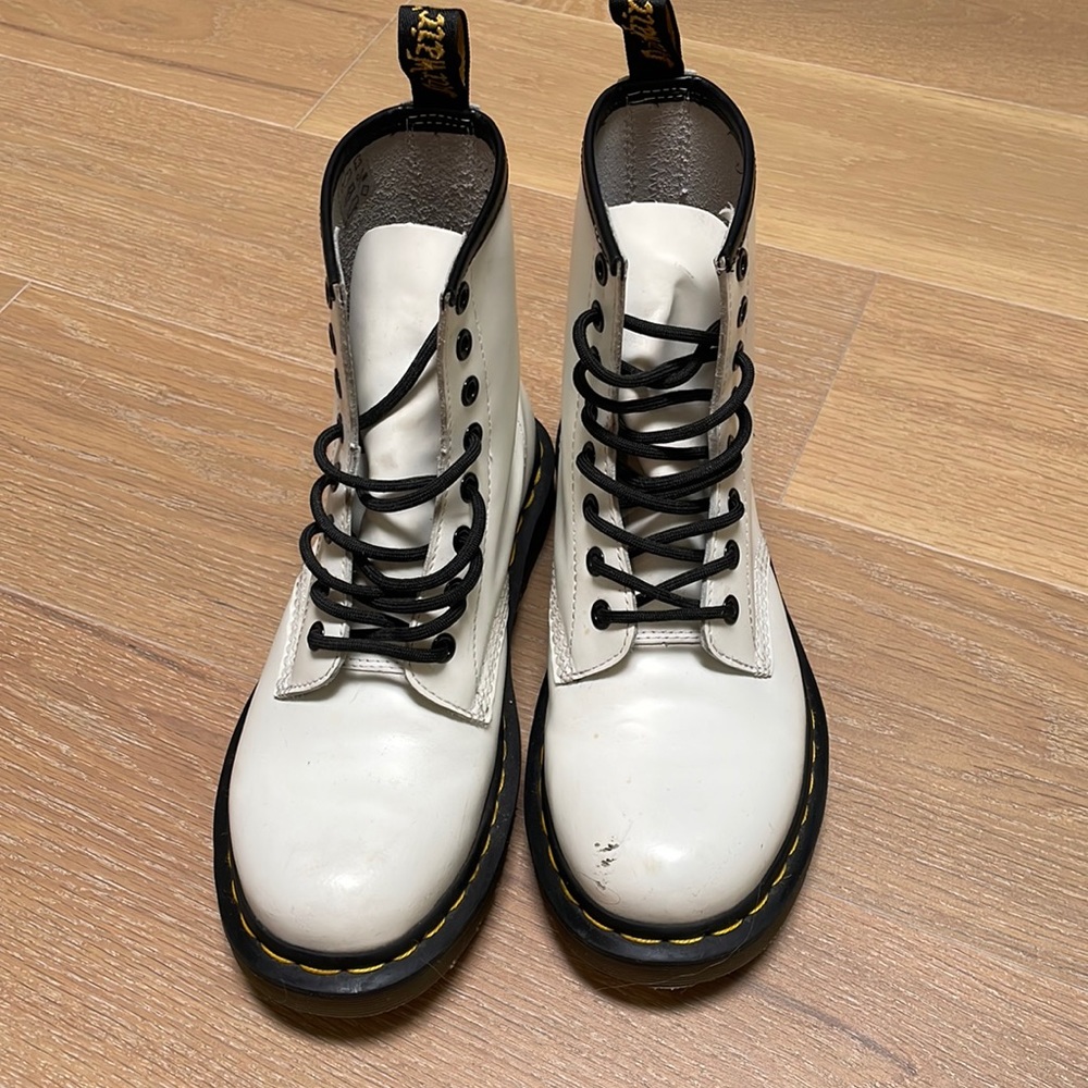 COPY - White Doc Martens lace up boots - Picture 1 of 7